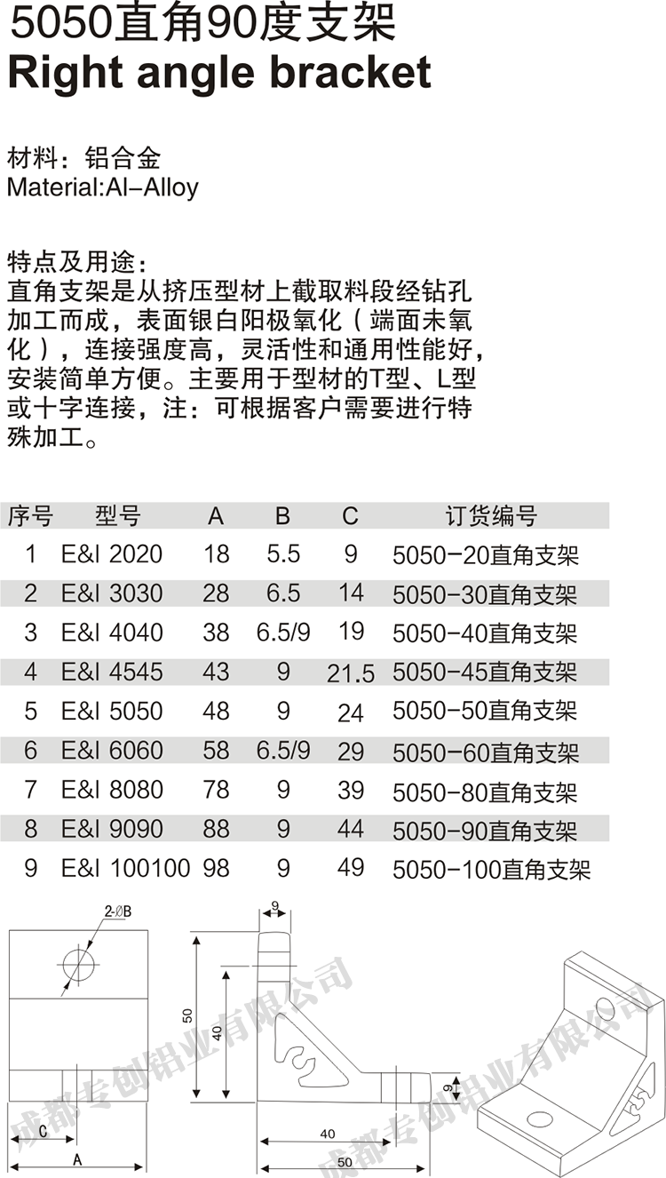 四川工作臺工業鋁型材配件